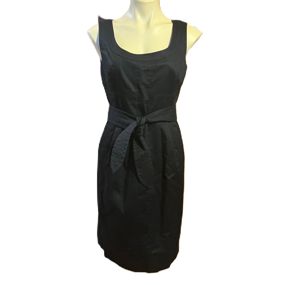 Tory Burch navy blue sleeveless dress with sash